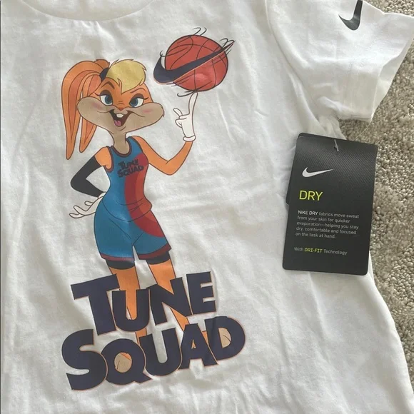 Nike White Tune Squad Tee with Royal Purple Mesh Shorts - Picture 3 of 9